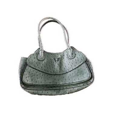 PRADA Ostrich Green Bag Vintage Handbag Purse Zip… - image 1