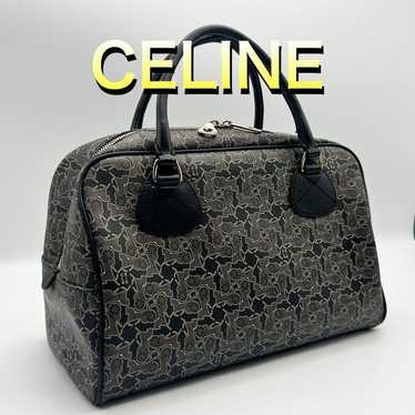 Celine Boston Bag Handbag Macadam Black Leather