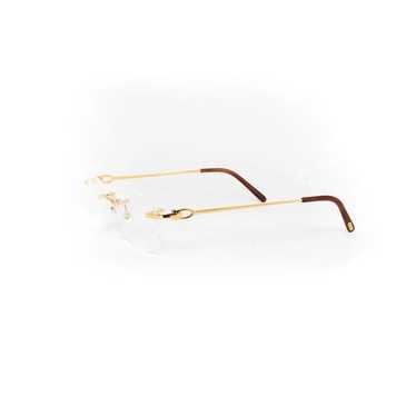 Cartier RARE CARTIER GOLD C DECOR RIMLESS WIRE FRA