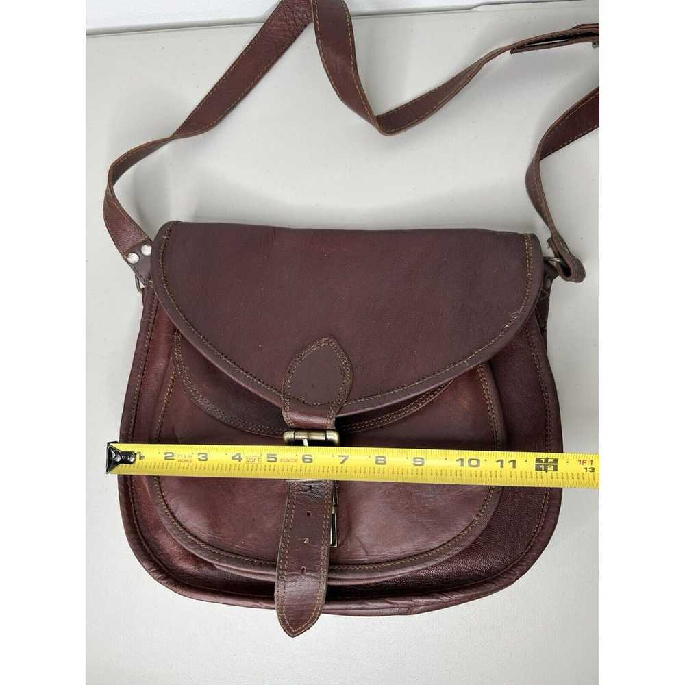 Vintage Handmade Women Genuine Brown Red Leather … - image 12