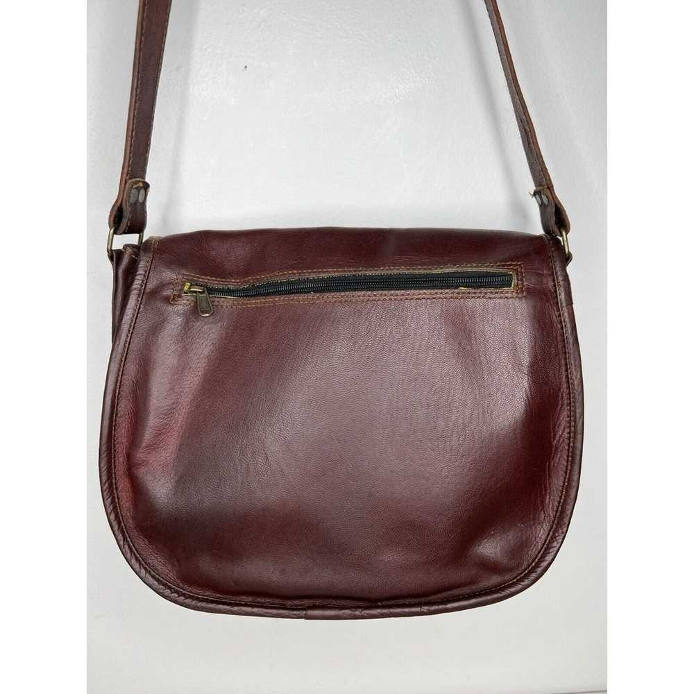 Vintage Handmade Women Genuine Brown Red Leather … - image 3