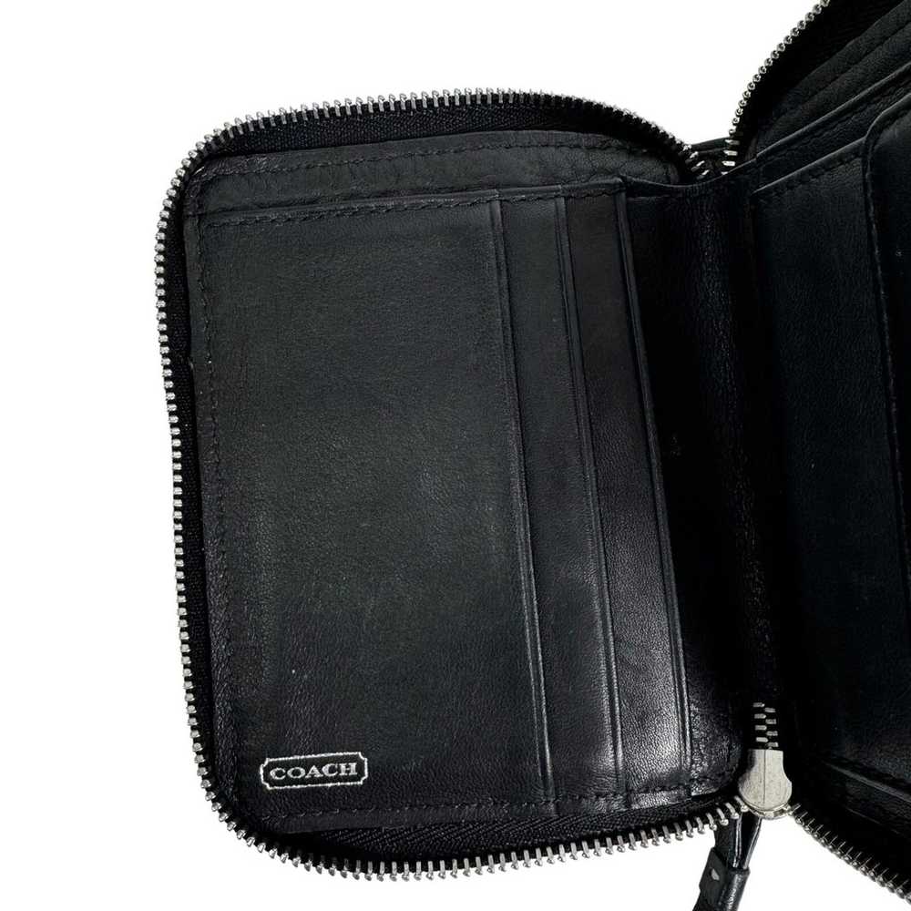 Coach Black Leather Snap and Zip Wallet Billfold … - image 3