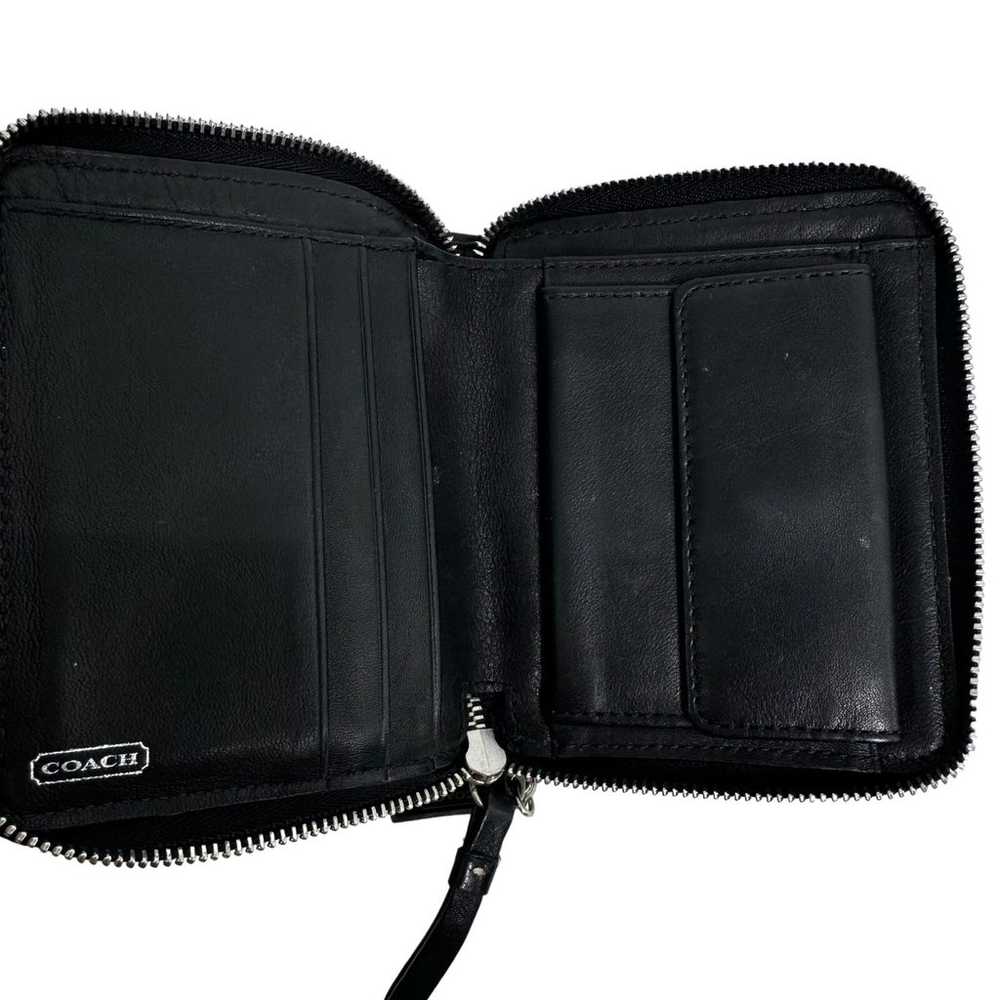 Coach Black Leather Snap and Zip Wallet Billfold … - image 7