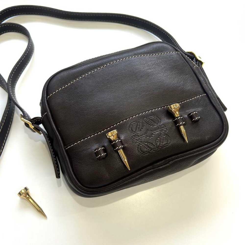 LOEWE / Loewe Shoulder Bag Dark Brown Leather Pur… - image 2