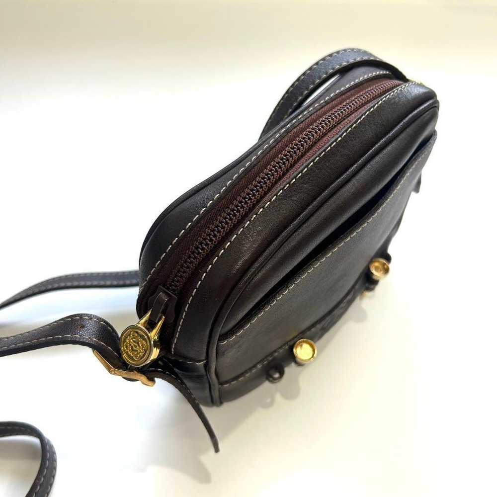 LOEWE / Loewe Shoulder Bag Dark Brown Leather Pur… - image 3