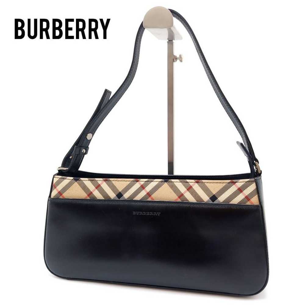 BURBERRY one-shoulder bag Nova Check black genuin… - image 1