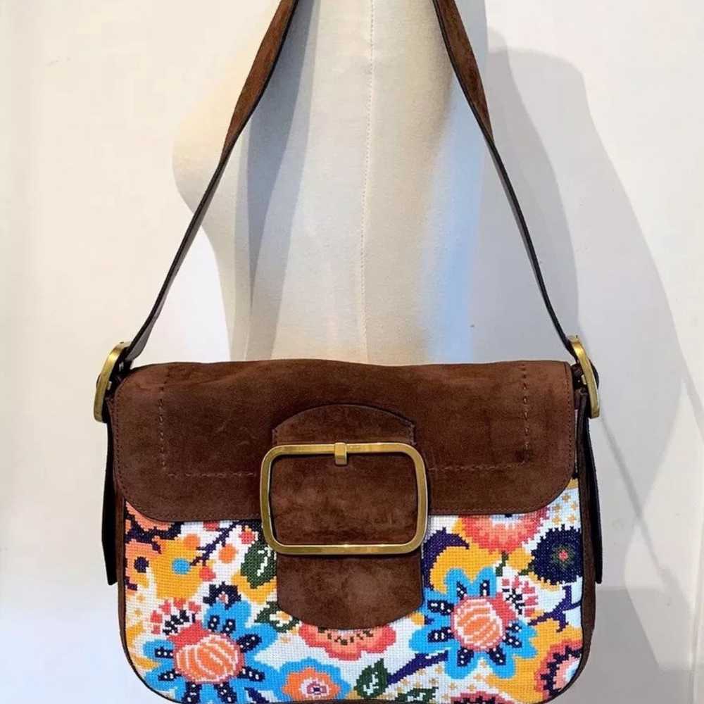 Tory Burch Sawyer Needlepoint Shoulder Bag - image 1