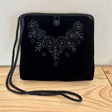 【Vintage】Laura Ashley shoulder bag, velvet with b… - image 1