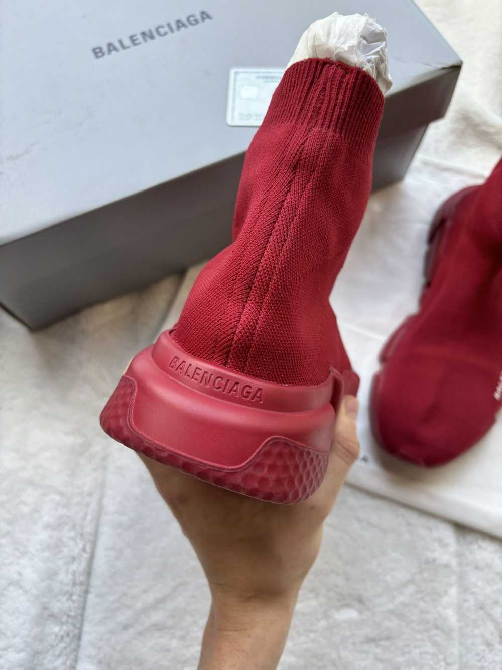 Balenciaga Balenciaga Burgundy Speed Runners Snea… - image 3