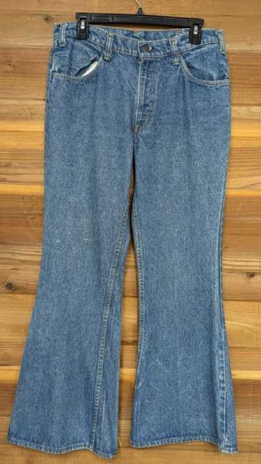 Vintage 70s Levi's 684 Distressed Orange Tab Bell Bottom
