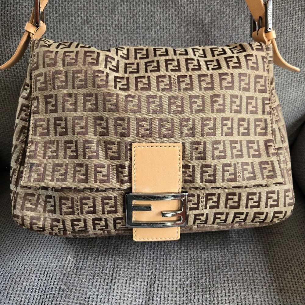 Auth vintage FENDI Mamma Baguette Zucchino Should… - image 1