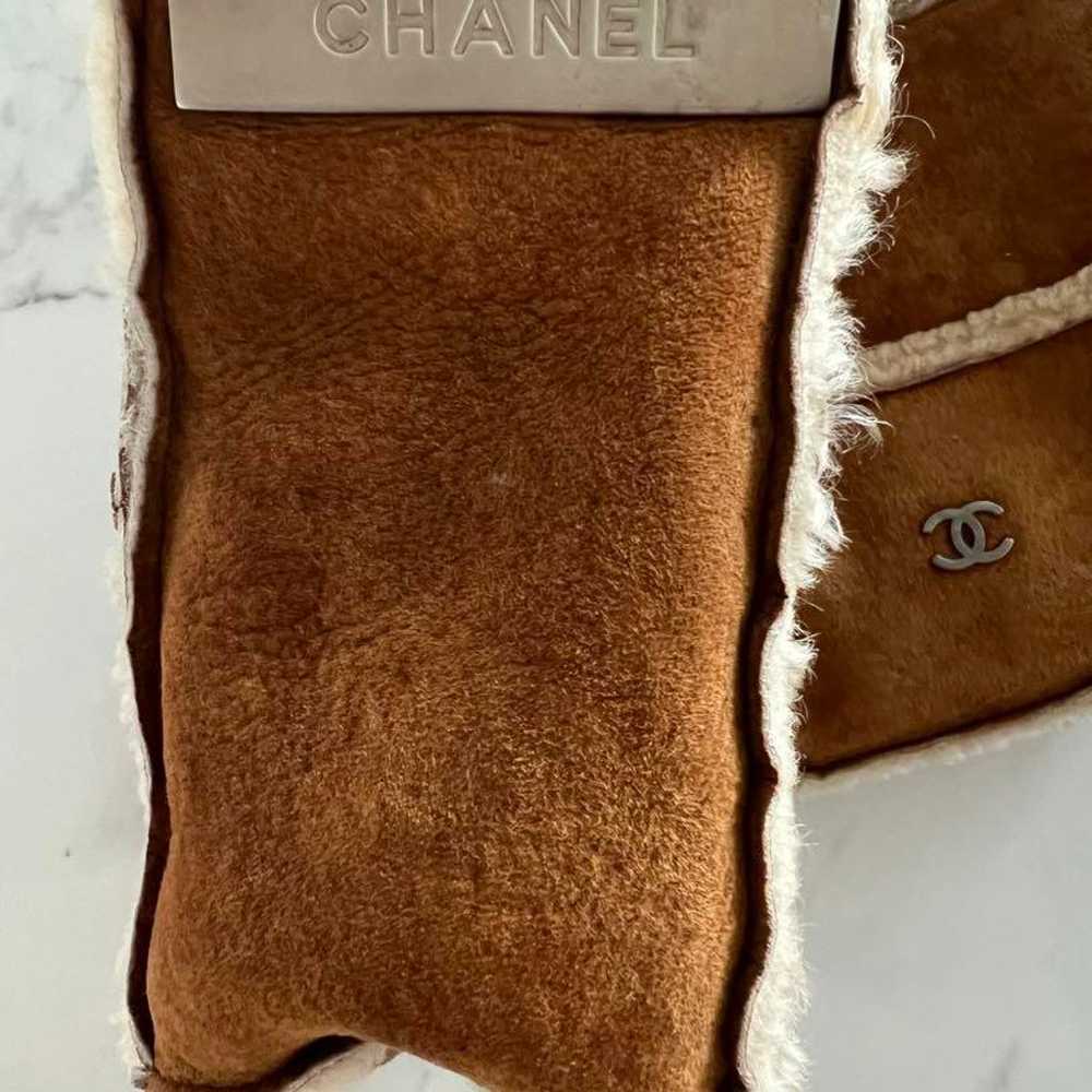 Chanel Sheepskin Suede Shoulder Bag Chocolate Bar - image 3