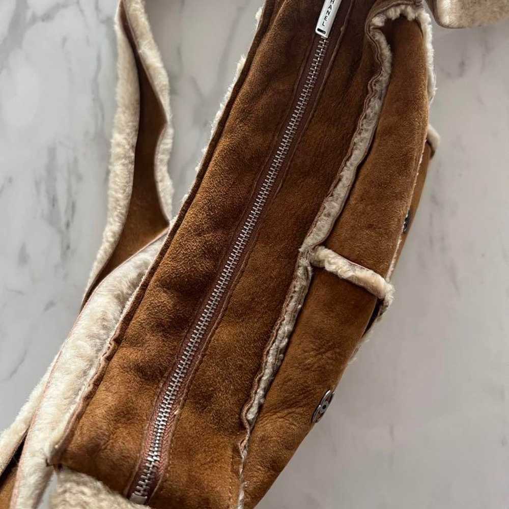 Chanel Sheepskin Suede Shoulder Bag Chocolate Bar - image 4