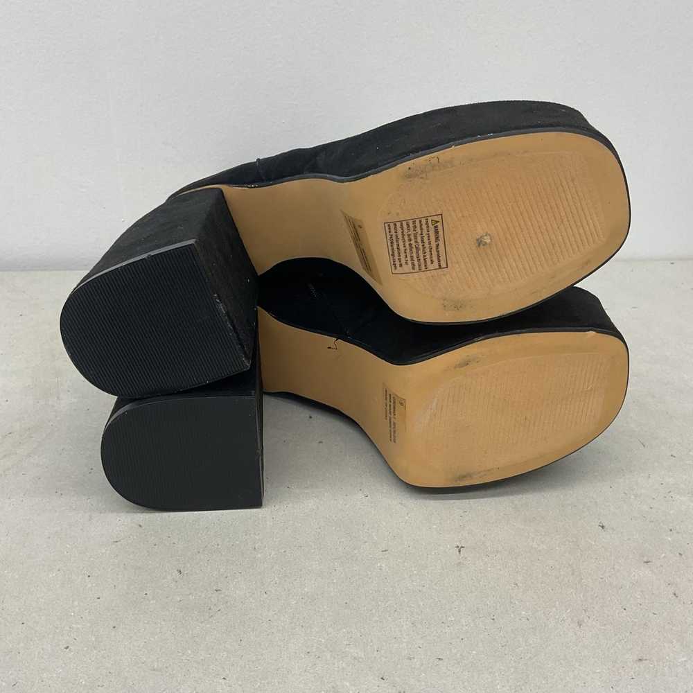 Preowned Black Faux Suede Platform Chelsea Womens… - image 4