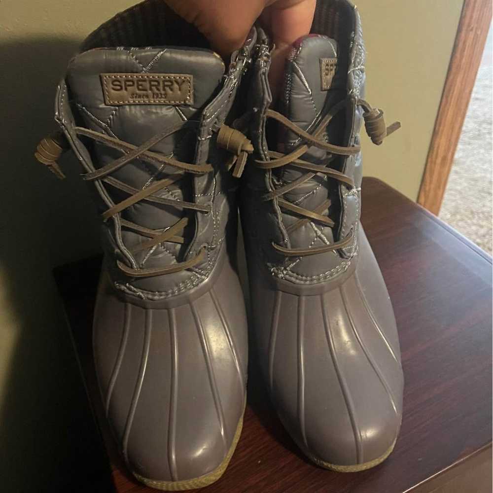 Sperry grey duck boots winter rain snow waterproo… - image 3