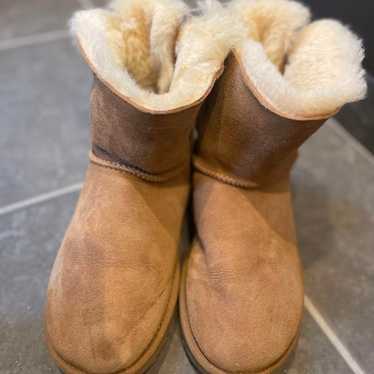 UGG Sheepskin Boots Brown with Ribbon 24cm - image 1