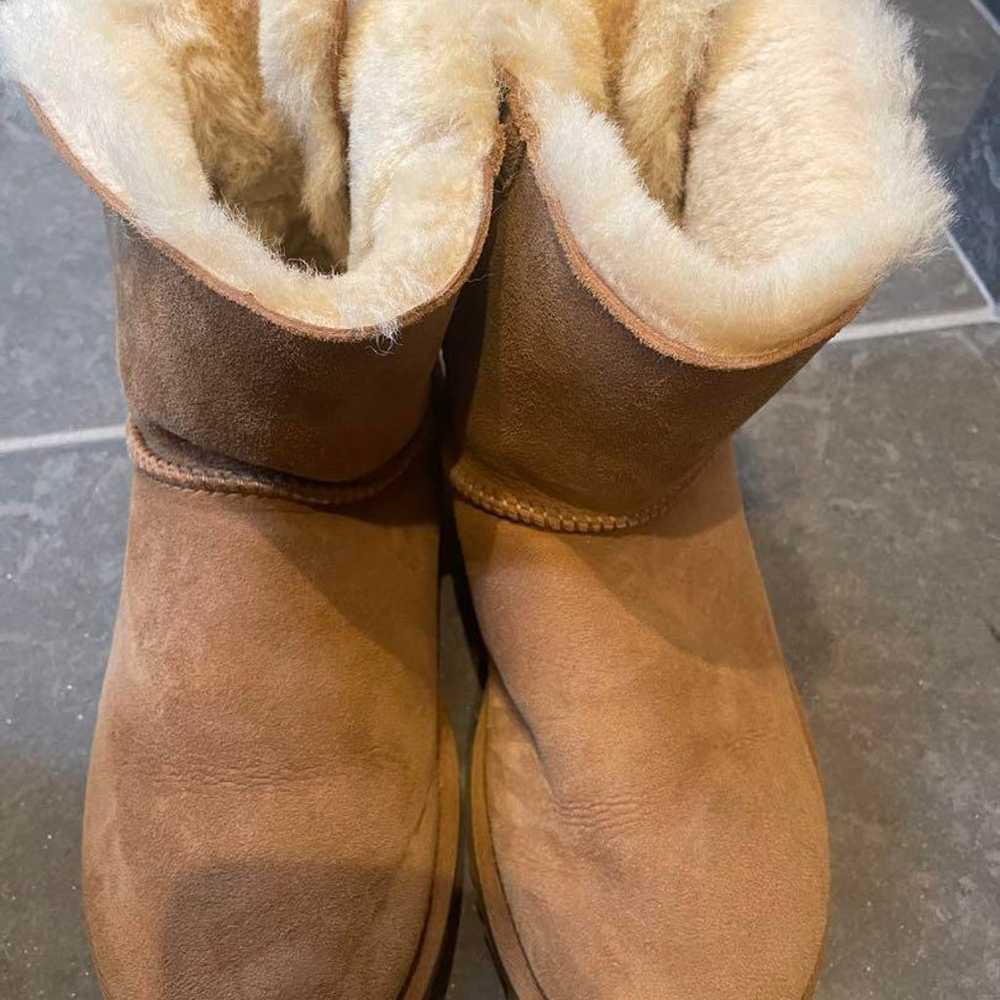 UGG Sheepskin Boots Brown with Ribbon 24cm - image 4