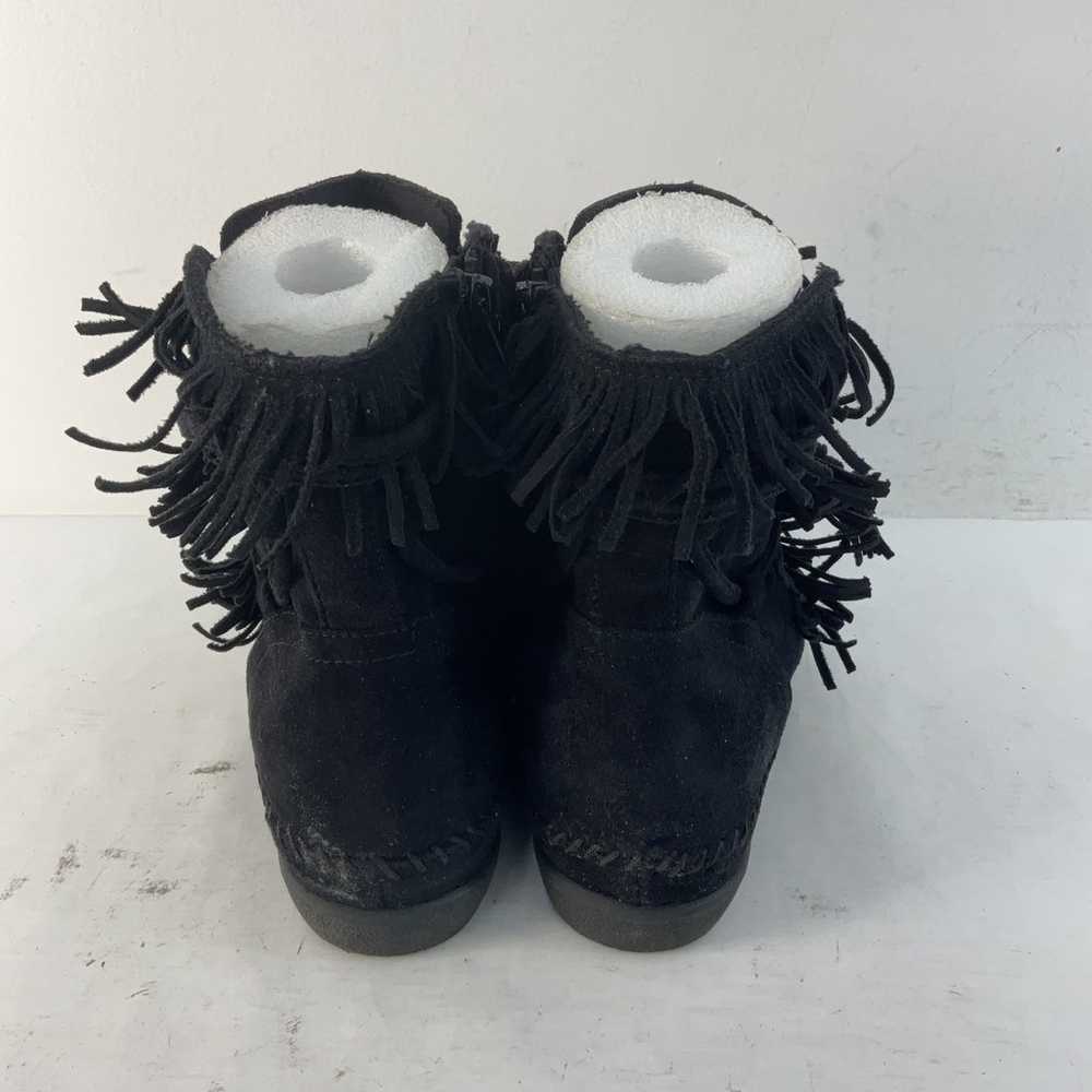 Hot Tomato Black Fringe Faux Suede Moccasin Booti… - image 3