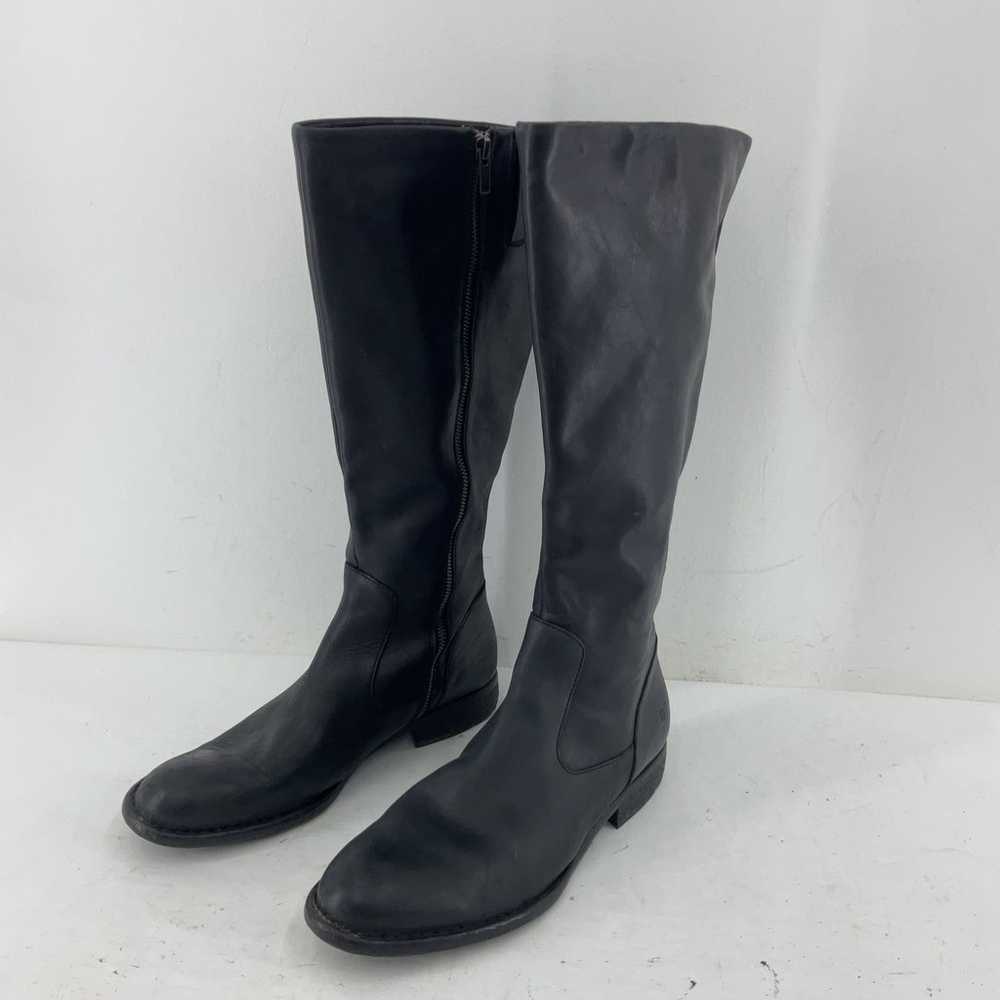 Born Black Leather Tall Moto Riding Boots Women S… - image 2