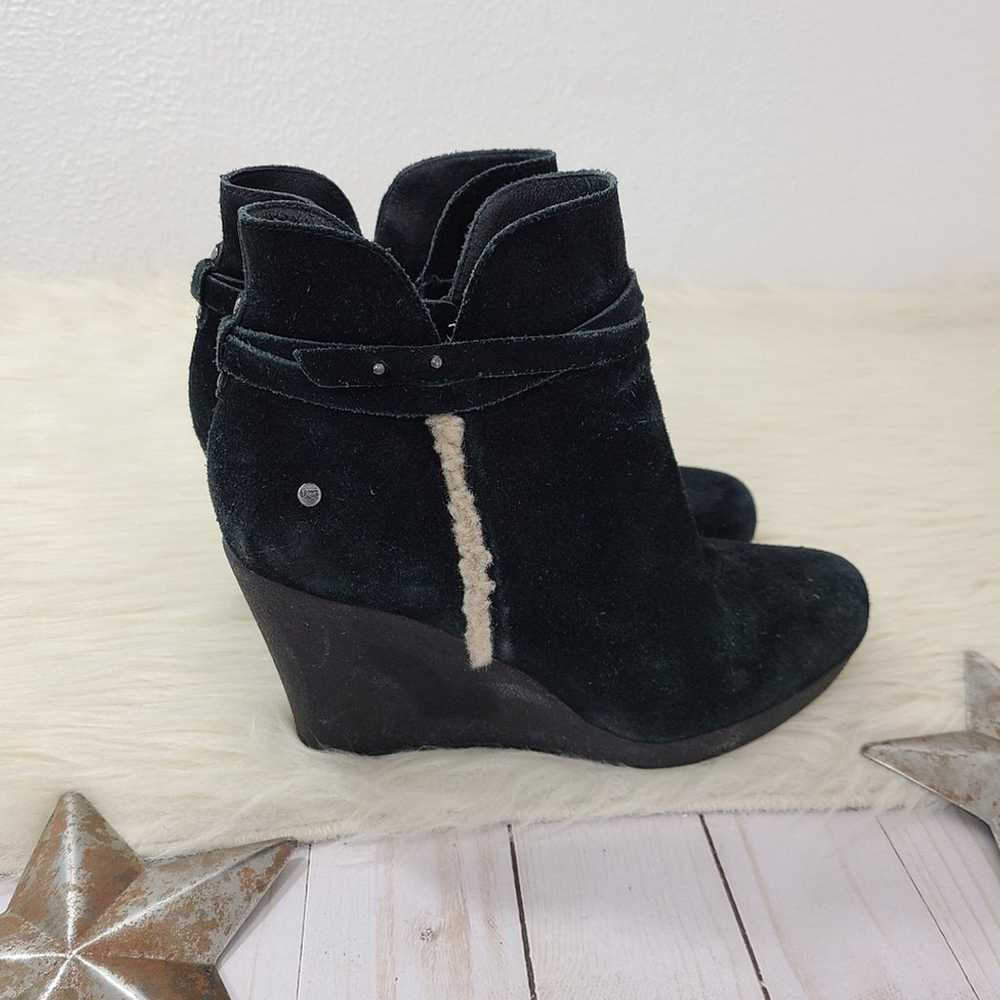 Ugg Alexandra wedge ankle boots black suede sherp… - image 3