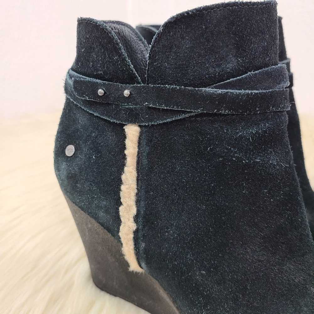 Ugg Alexandra wedge ankle boots black suede sherp… - image 6