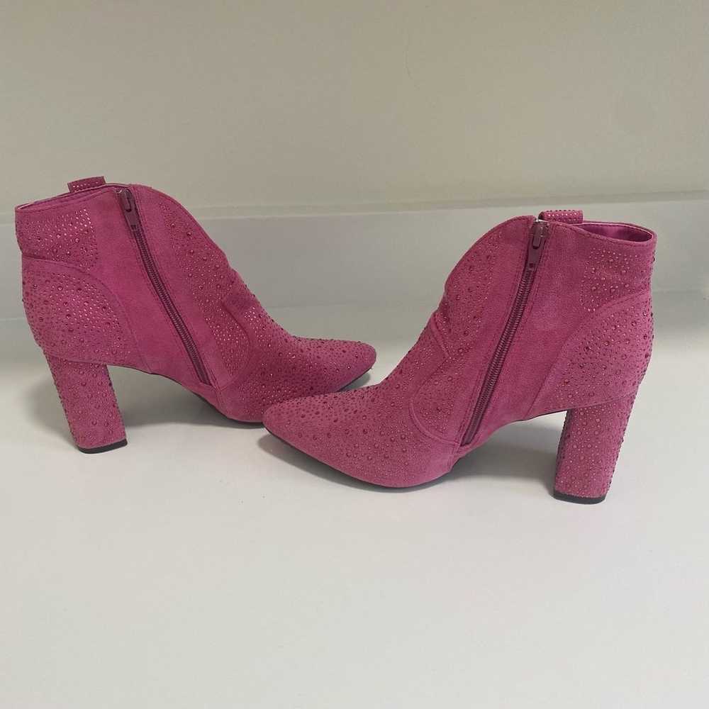 Pierre Dumas Pink Bedazzled Heeled Boots Booties … - image 4