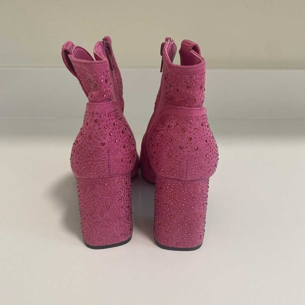 Pierre Dumas Pink Bedazzled Heeled Boots Booties … - image 6