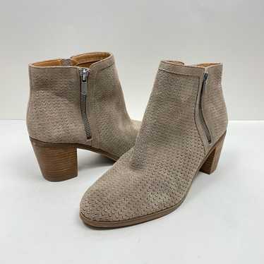 Lucky Brand Pecori Taupe Suede Leather Perforated… - image 1