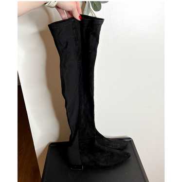 Zara Black Suede Knee High Boots