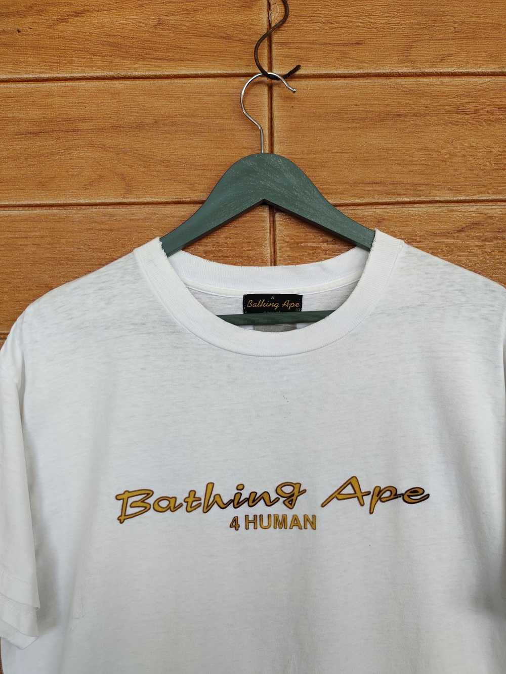 Bape × Vintage 90s BAPE 4 HUMAN Oneita Tee - image 4