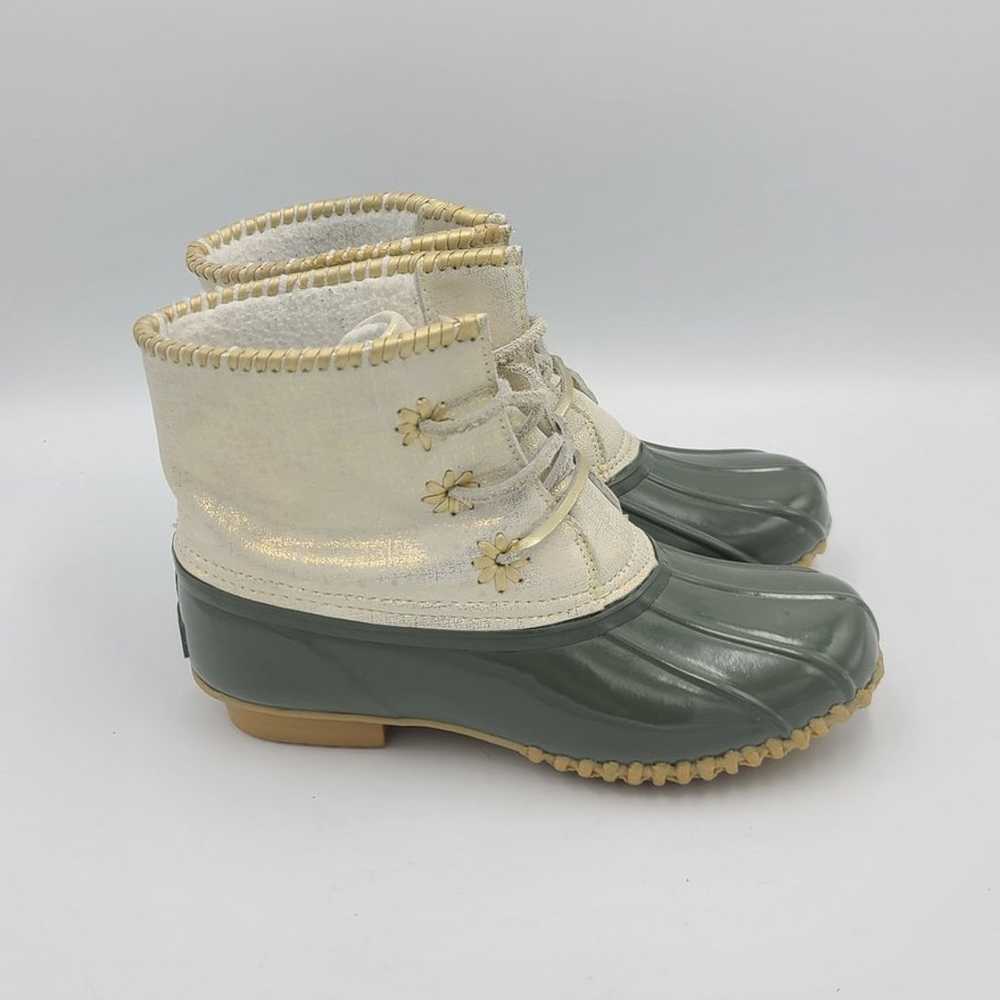 Jack Rogers Chloe Olive Metallic Rain Duck Boots - image 2