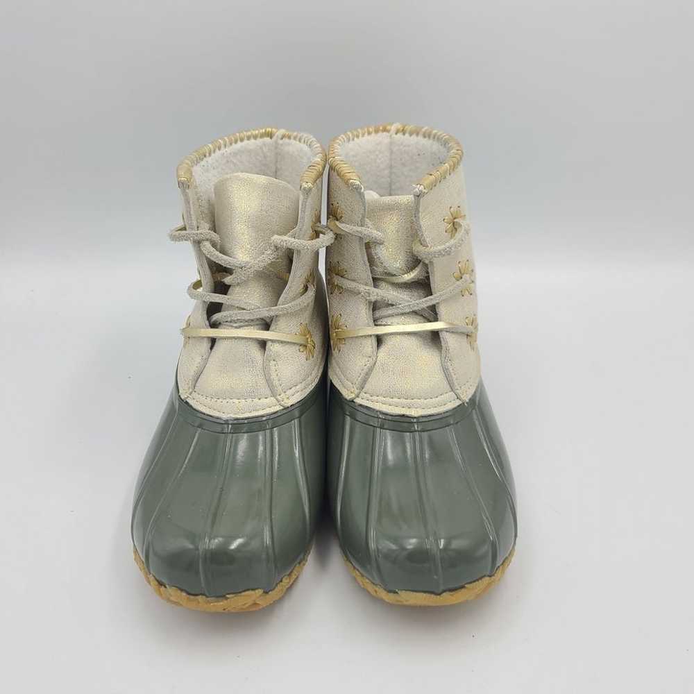 Jack Rogers Chloe Olive Metallic Rain Duck Boots - image 3