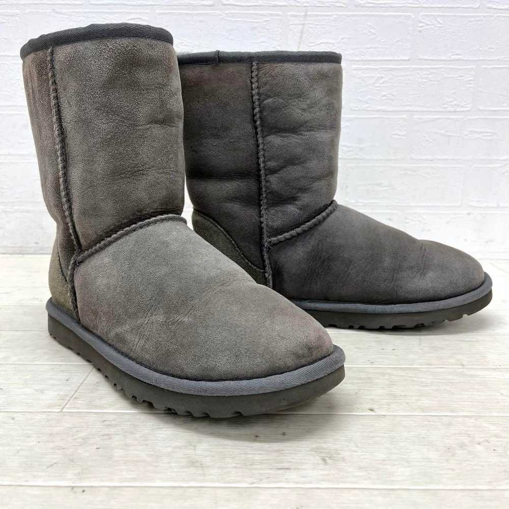 UGG Short Sheepskin Boots Suede Gray Women - image 2