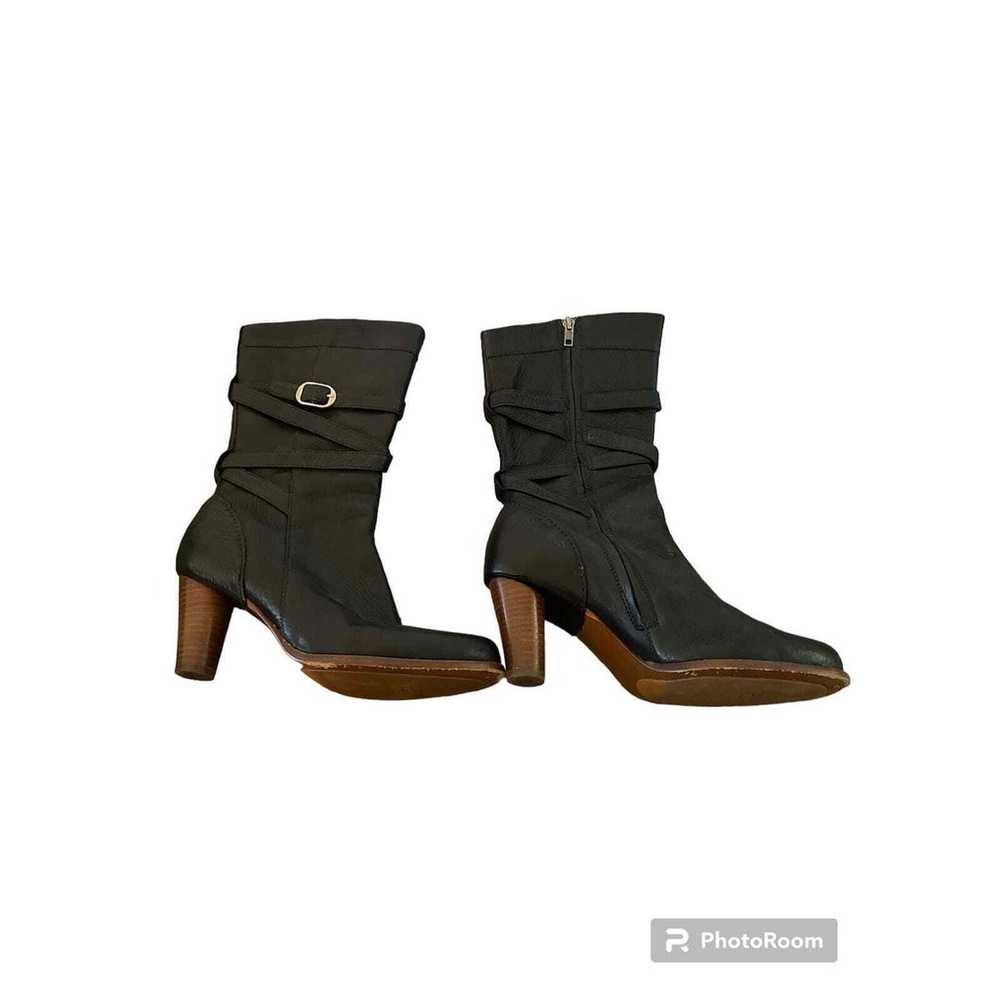 UGG Caroline High Heel Black Leather Side Zip Win… - image 3