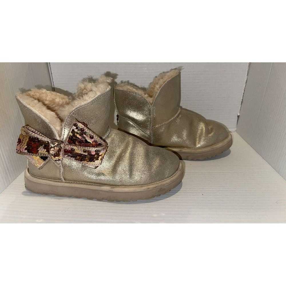 Ugg Gold Mini Sequin Bow boots size 7 women - image 2