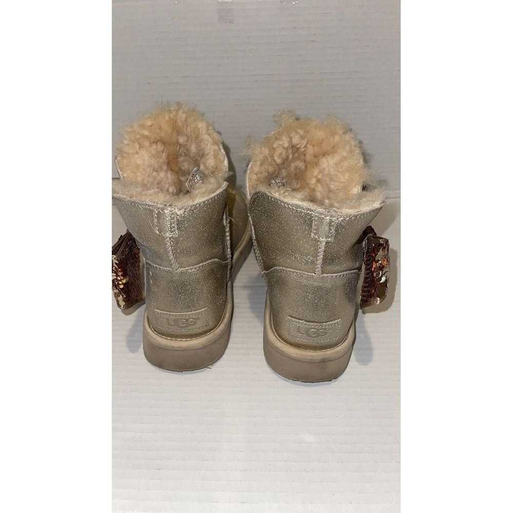 Ugg Gold Mini Sequin Bow boots size 7 women - image 4