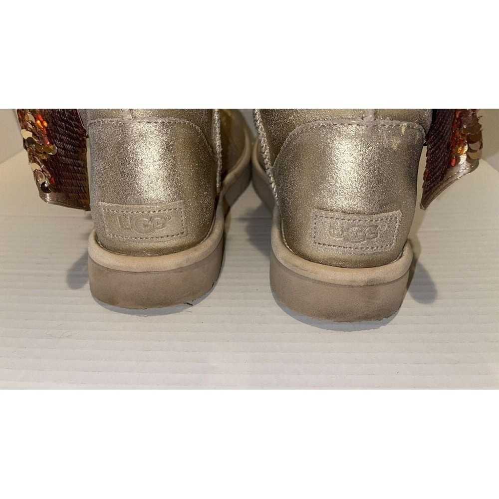 Ugg Gold Mini Sequin Bow boots size 7 women - image 5