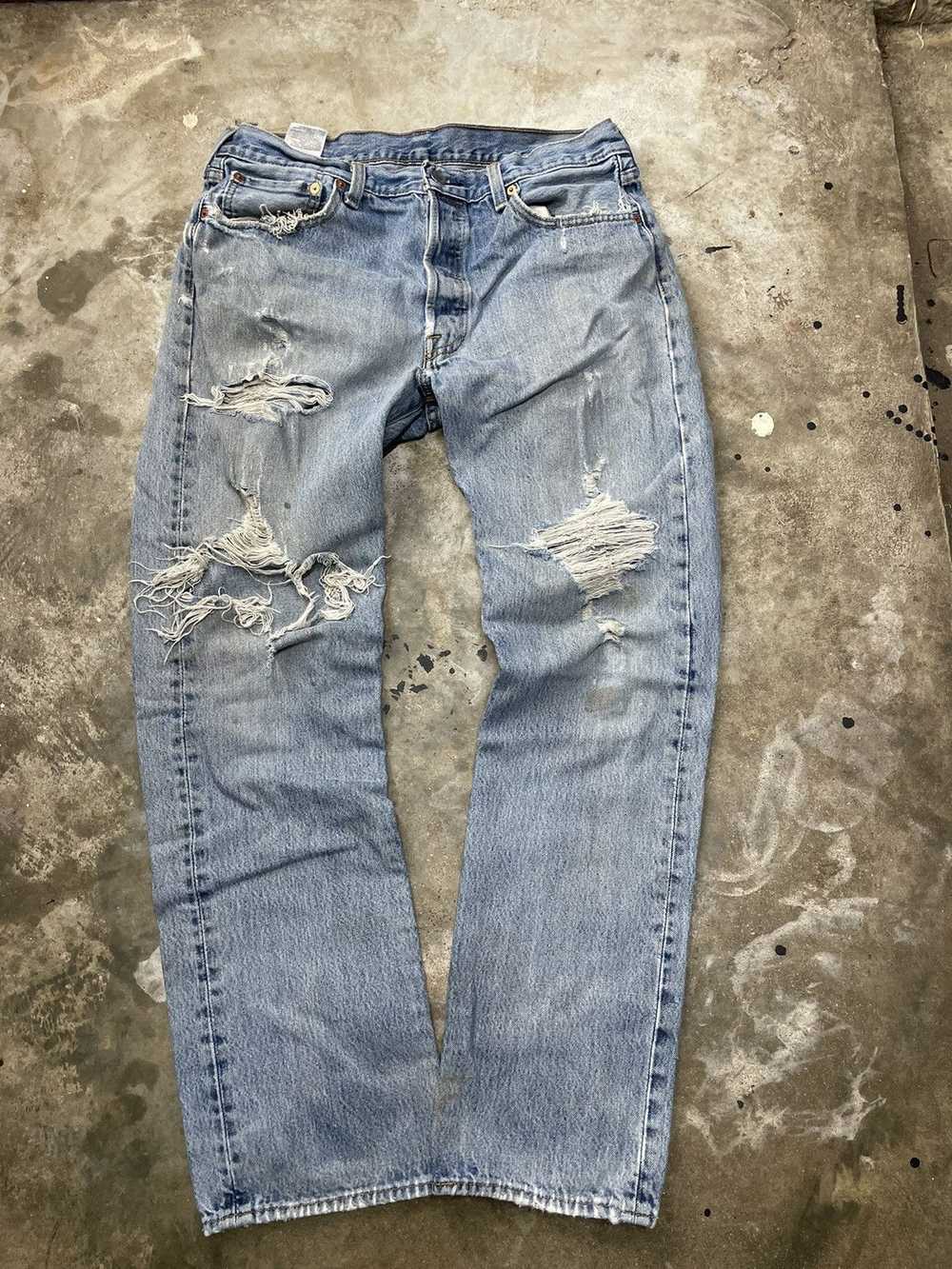 Thrashed Levi 501 Jeans - image 1