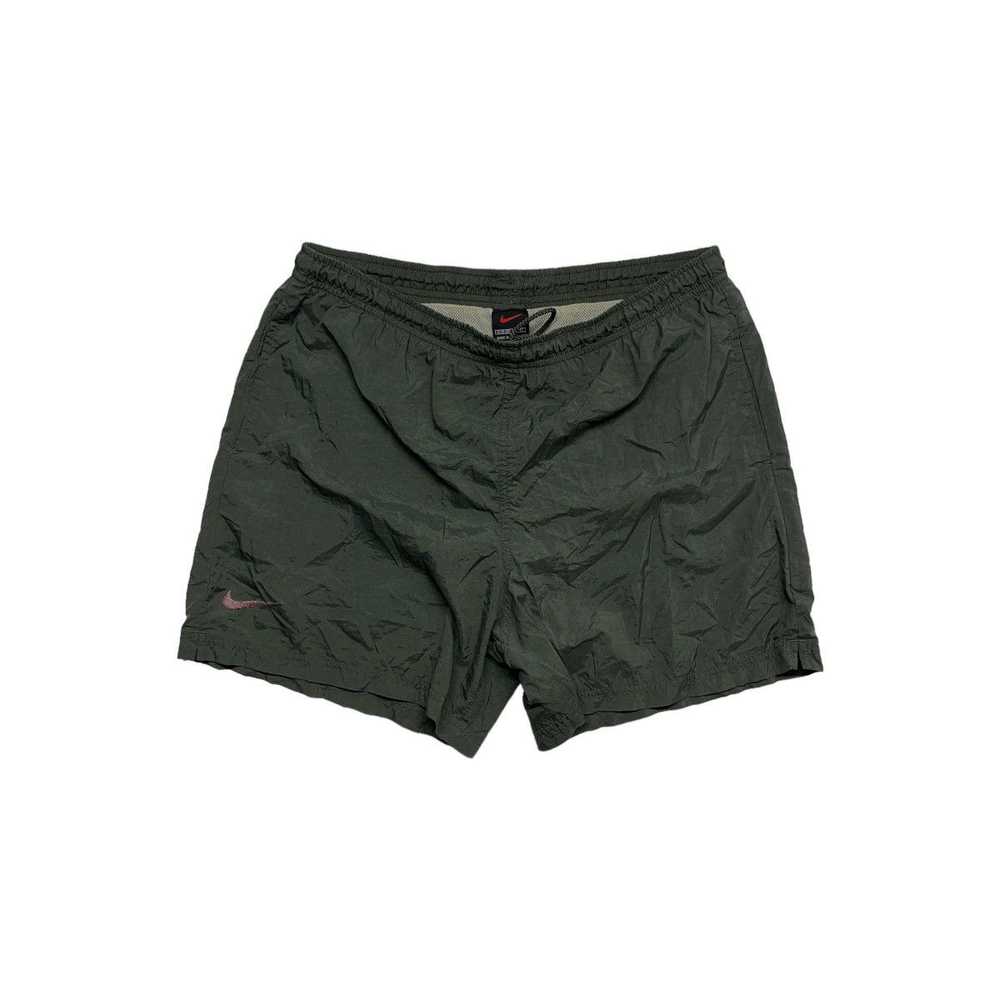 90s Nike Swim Shorts Green/Purple - image 1