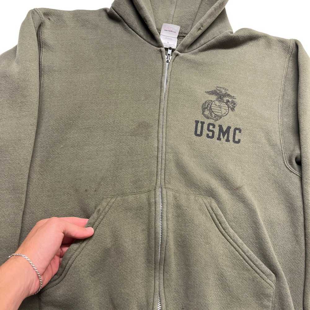 90s USMC Zip Hoodie Soffee - image 3