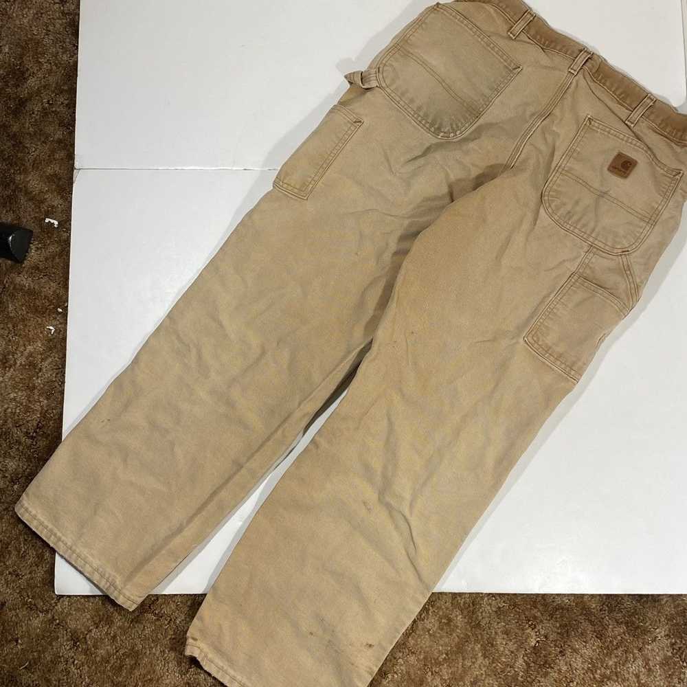 Vintage Distressed Carhartt Carpenter Pants Tan - image 2