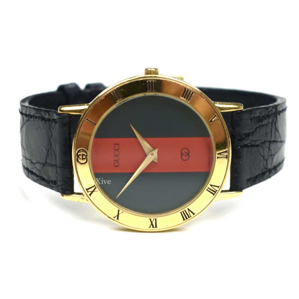 Gucci 3000M Gold Web Dial Watch - image 1