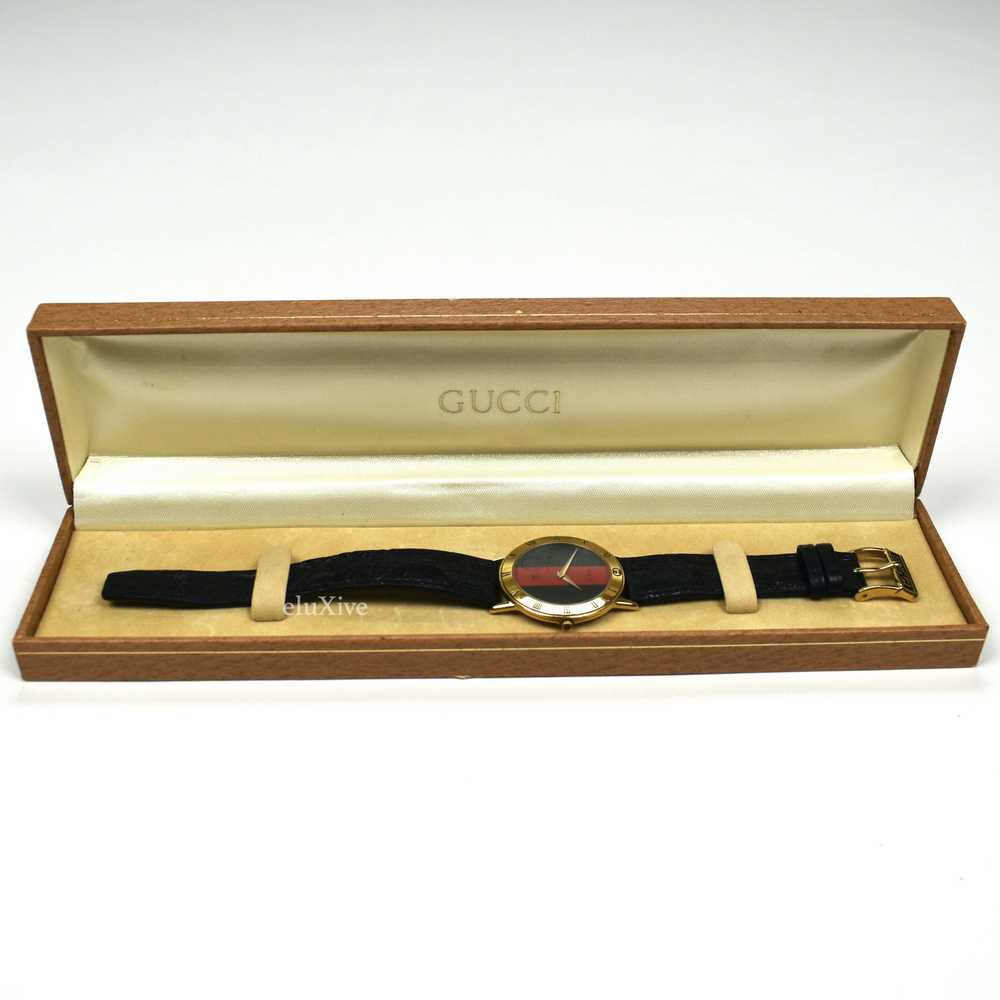 Gucci 3000M Gold Web Dial Watch - image 3