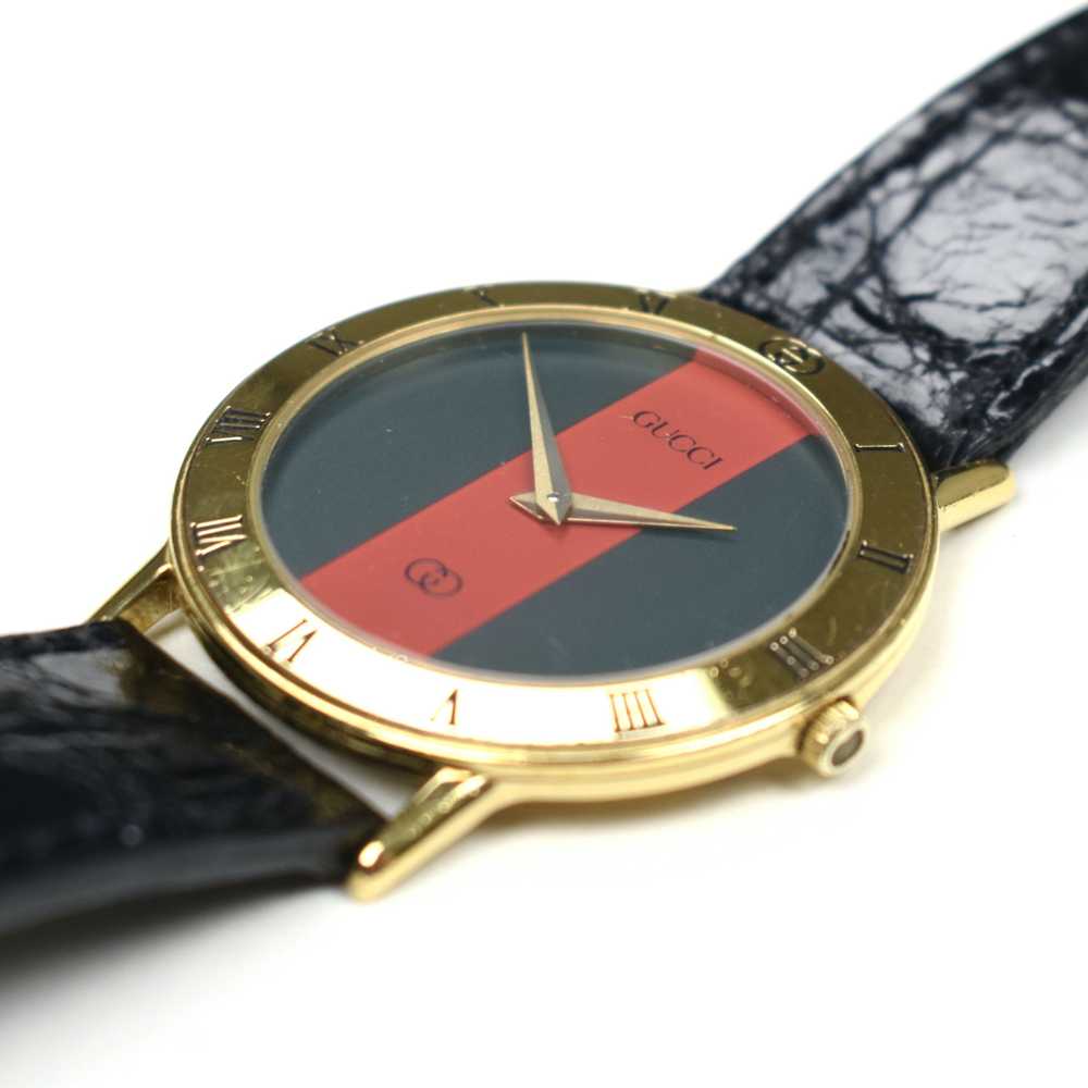 Gucci 3000M Gold Web Dial Watch - image 9