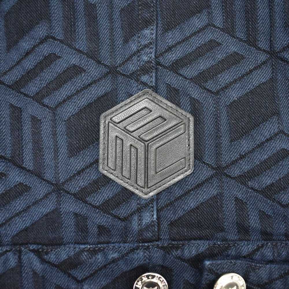 MCM Navy Monogram Logo Denim Trucker Jacket - image 4