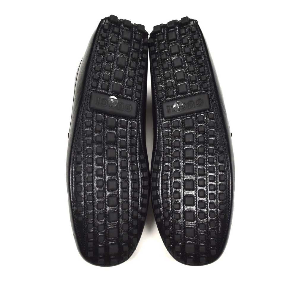 Gucci Black Leather Horsebit Driving Loafers - image 7