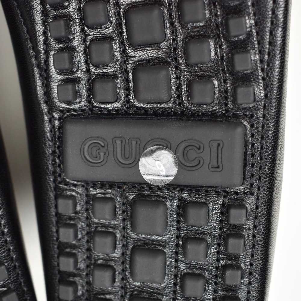 Gucci Black Leather Horsebit Driving Loafers - image 8