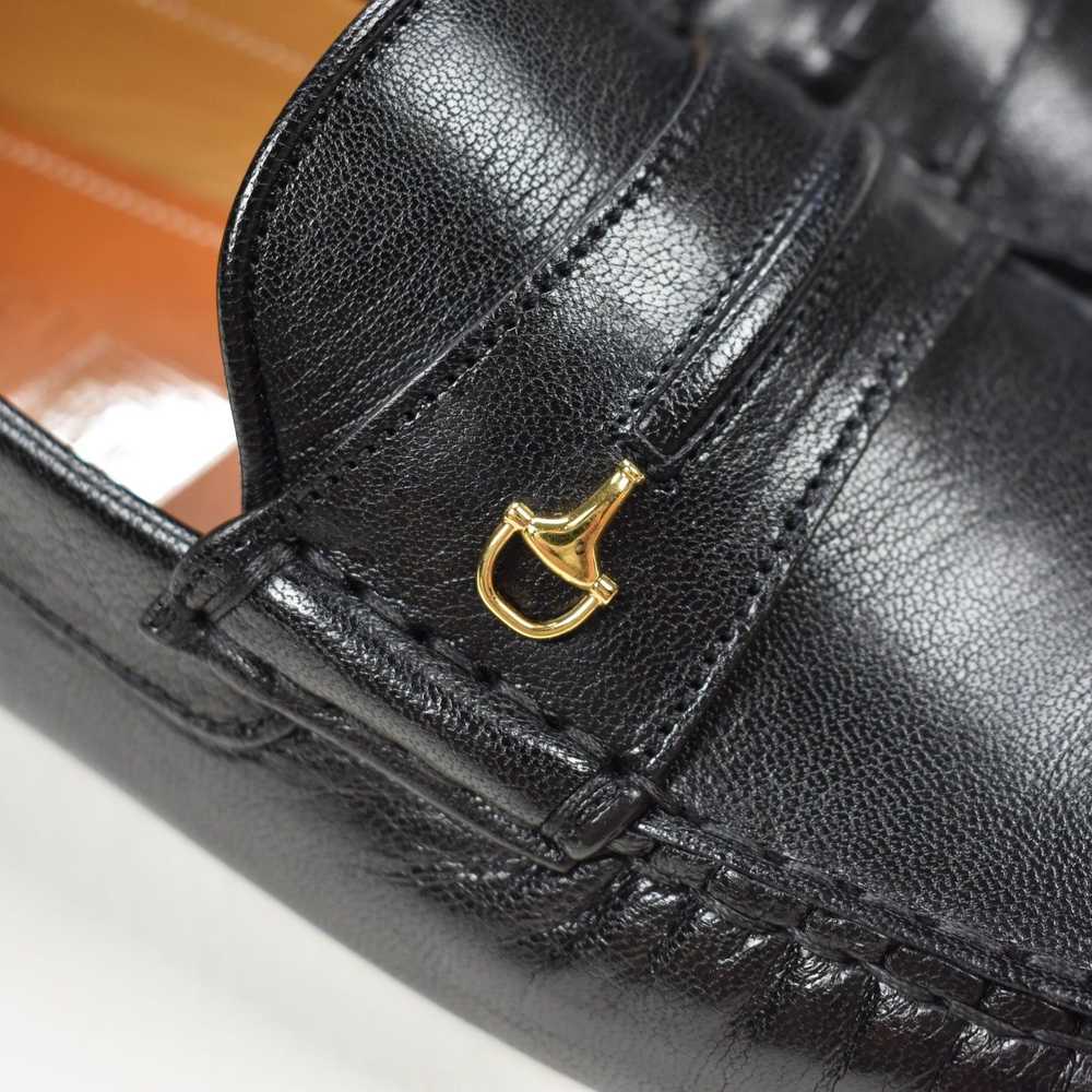 Gucci Black Leather Horsebit Driving Loafers - image 9