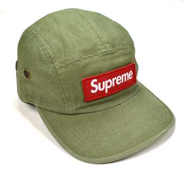 Supreme Olive Military Box Logo Camp Cap Hat w/ P… - image 1