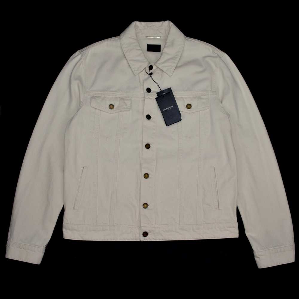 Saint Laurent Cream White Denim Trucker Jacket - image 1